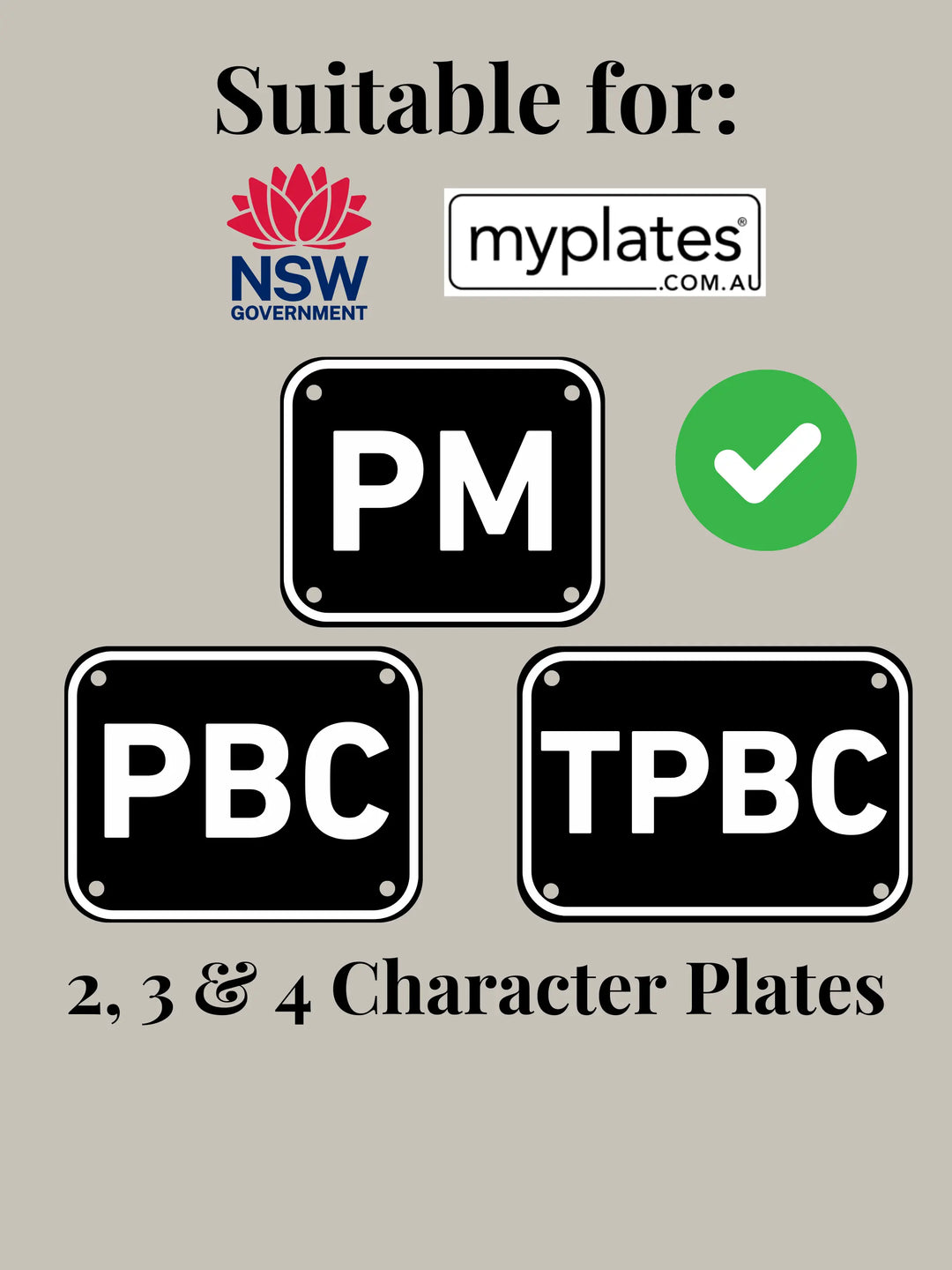 NSW 2, 3 & 4 Character Plate Bracket / Holder