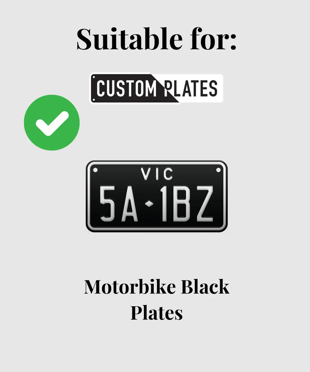 VIC PlateMate® Motorbike Number Plate Bracket/Holder