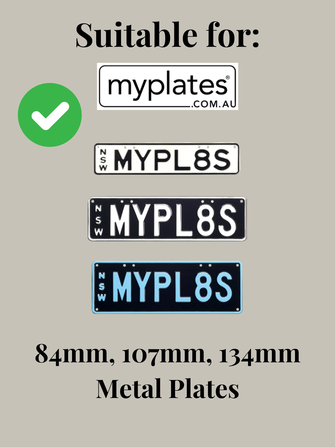 NSW PlateMATE® Number Plate Bracket / Holder for Metal Plates