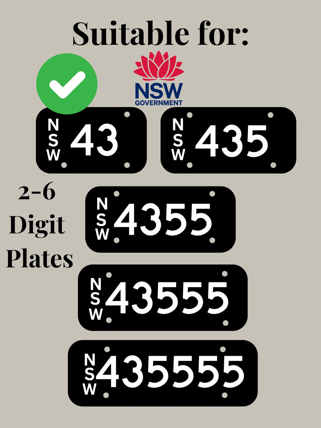 NSW Digit Plate Bracket / Holder