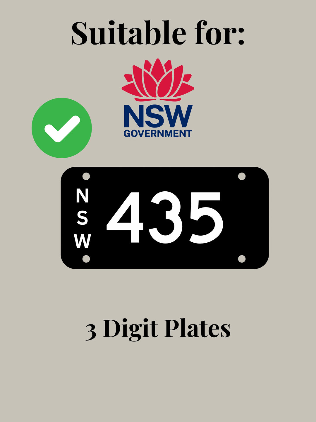 NSW Digit Plate Bracket / Holder