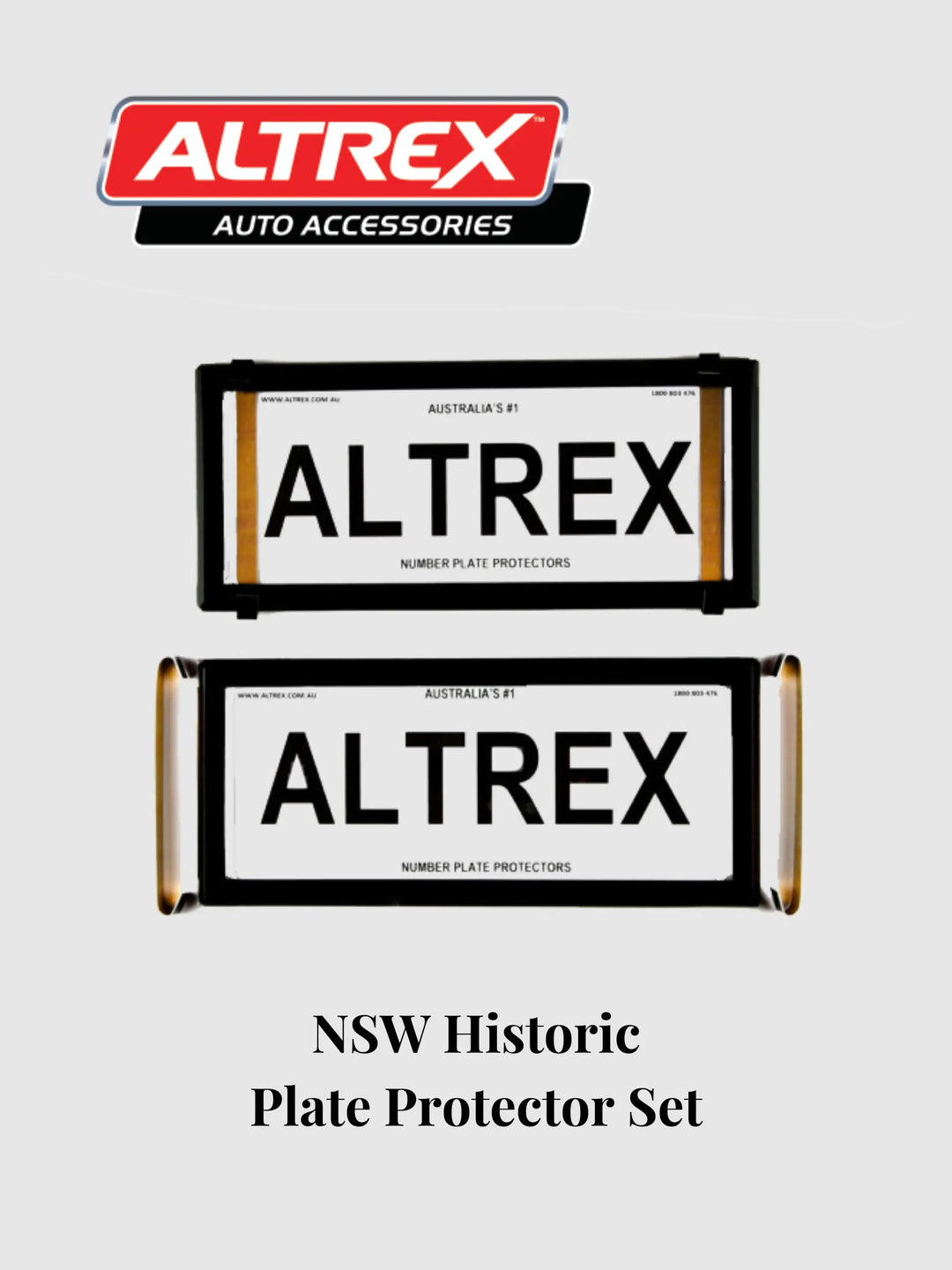 Black Altrex NSW Historic Plate Protector Set