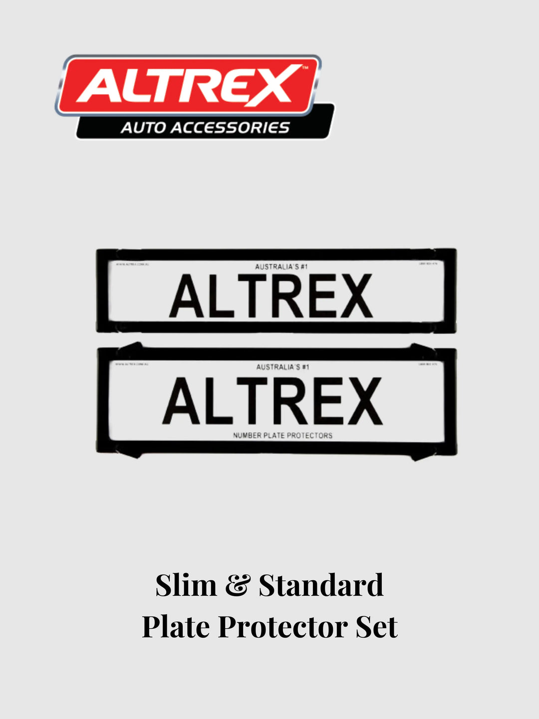 Black Altrex 372mm x 134mm & 372mm x 100mm Slim & Standard Combo Plate Protector Set