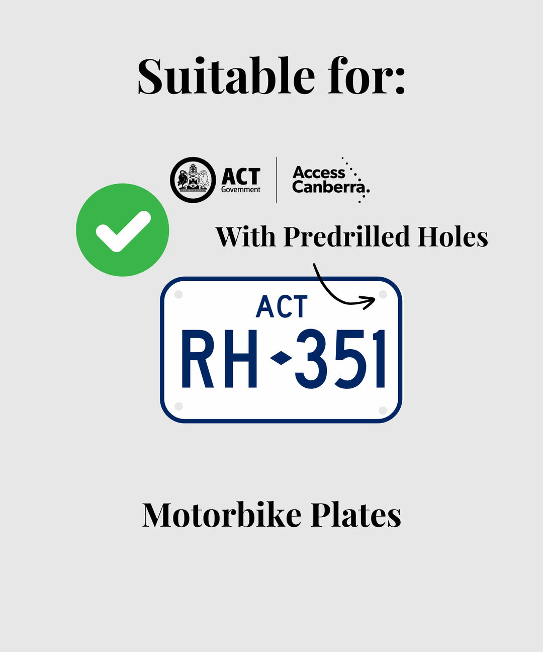 ACT Motorbike Number Plate Bracket/Holder