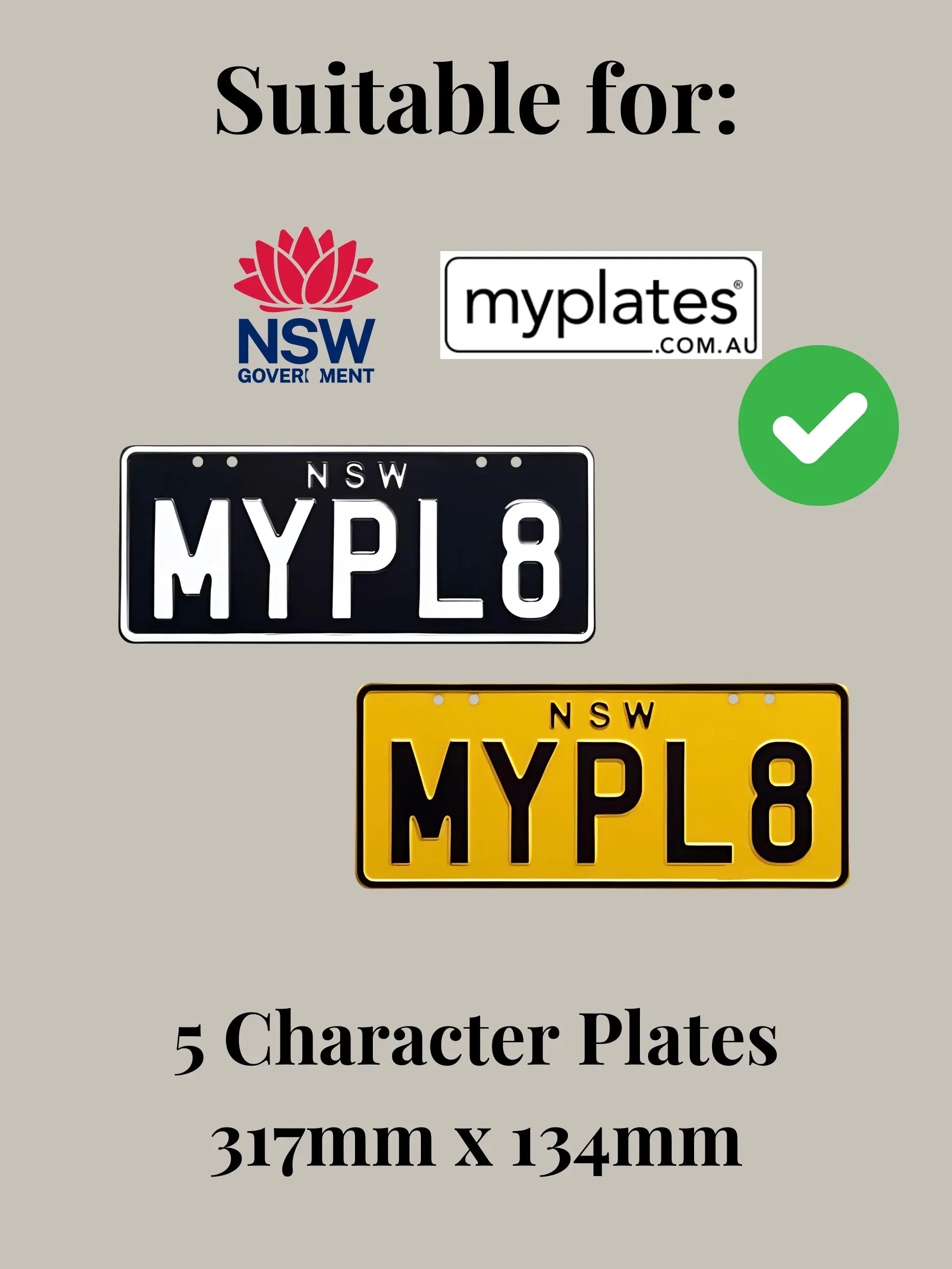 NSW 5 Character Plate Bracket – The Plate Bracket Co.