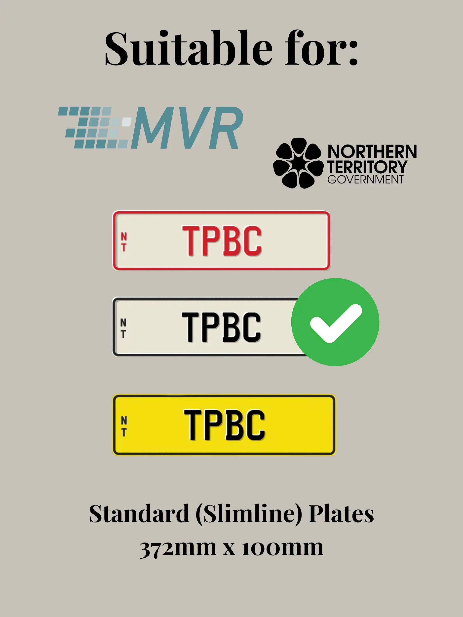 NT Standard (Slimline) Size Number Plate Bracket / Holder – The Plate ...