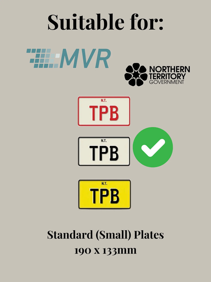 NT Standard (Small) Size Number Plate Bracket / Holder