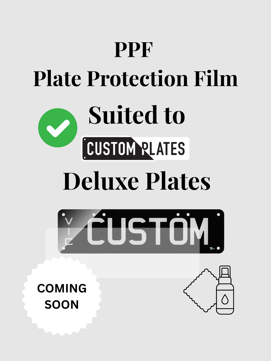 VIC Custom Plates Deluxe Acrylic - Genuine 3M PPF Kit | Pre-Cut Protection Film