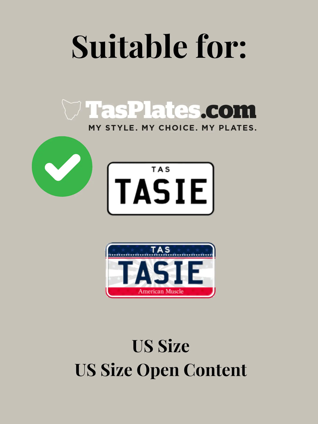 TAS (USA Size/International Size) PlateMATE® Prestige Number Plate Bracket / Holder