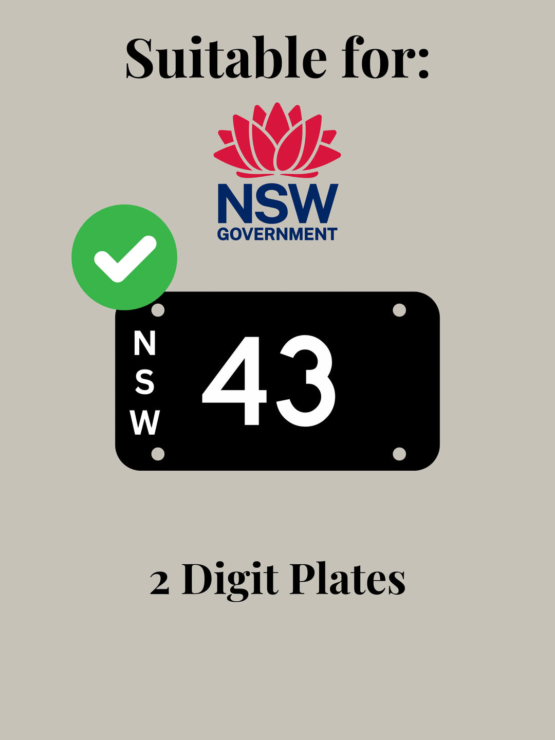 NSW Digit Plate Bracket / Holder
