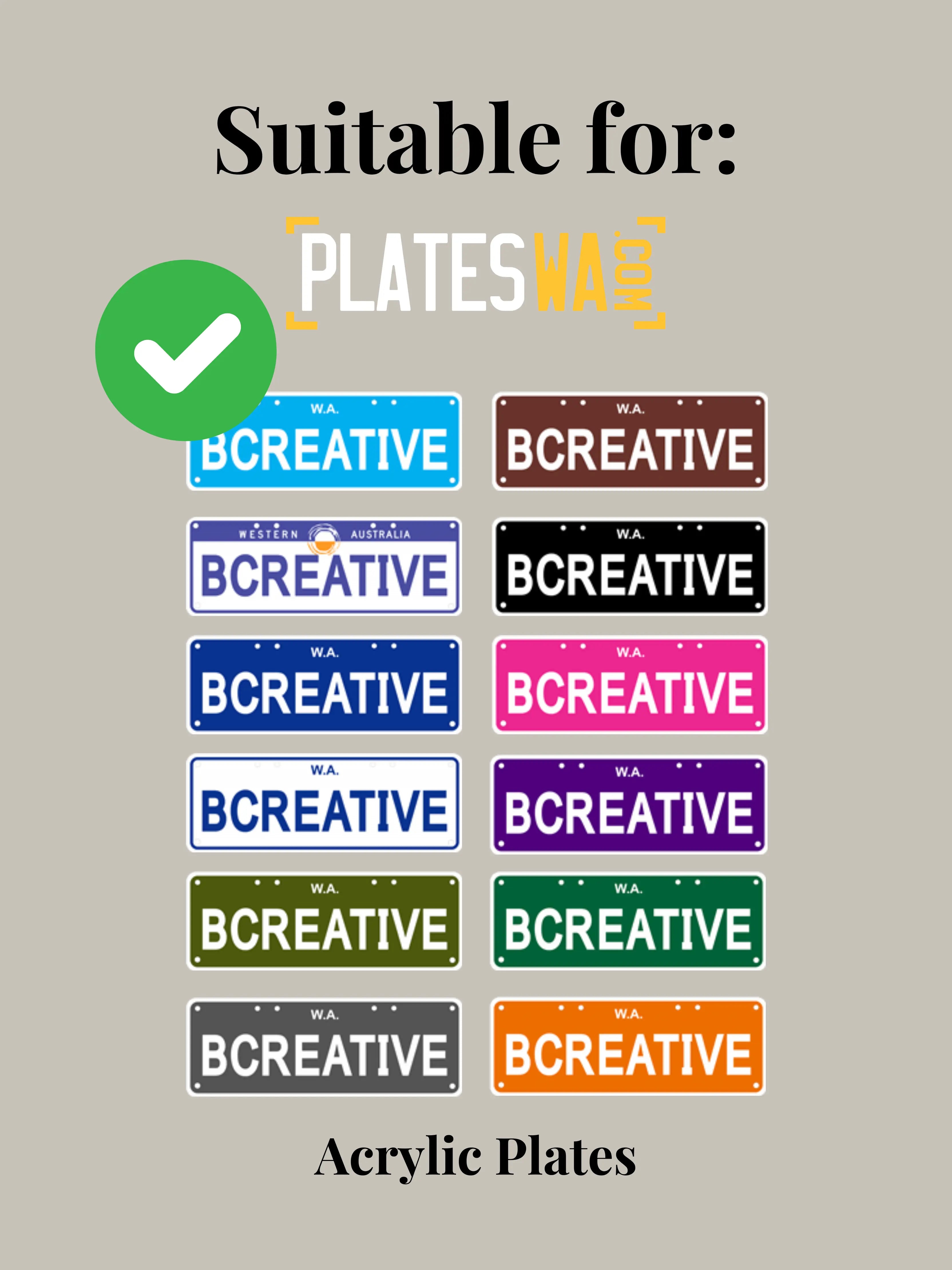 WA PlateMATE® Custom Acrylic Number Plate Bracket / Holder – The Plate ...