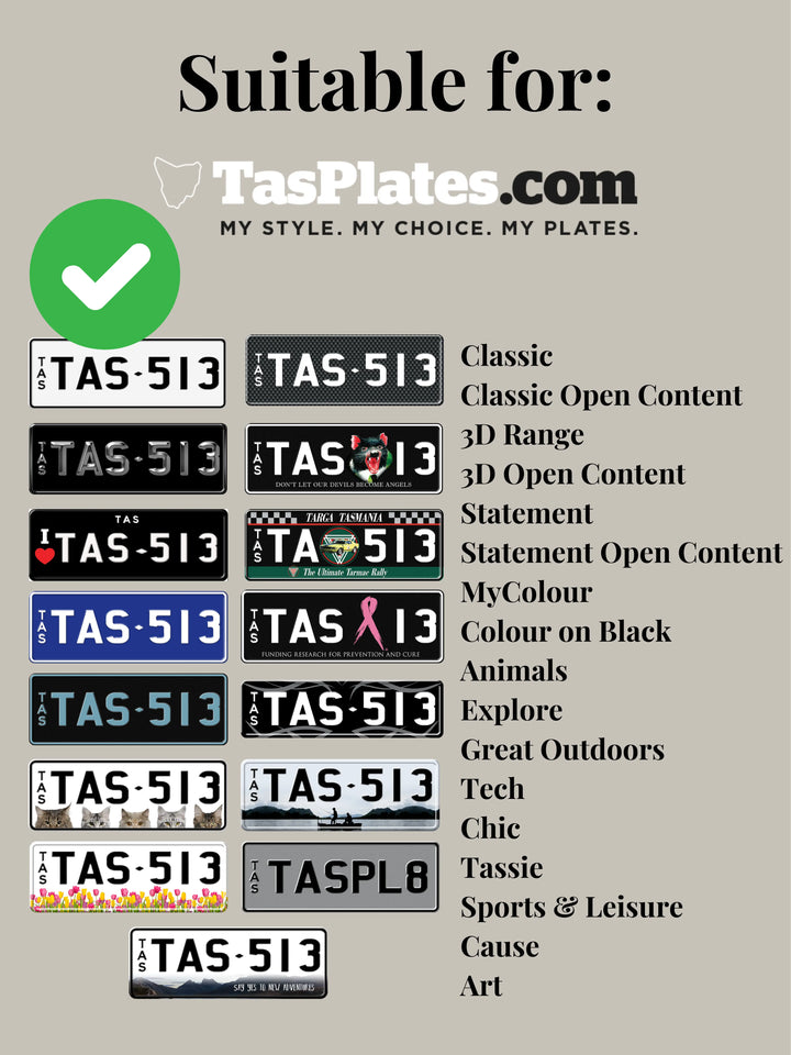 TAS Standard or Slim Number Plate Bracket / Holder