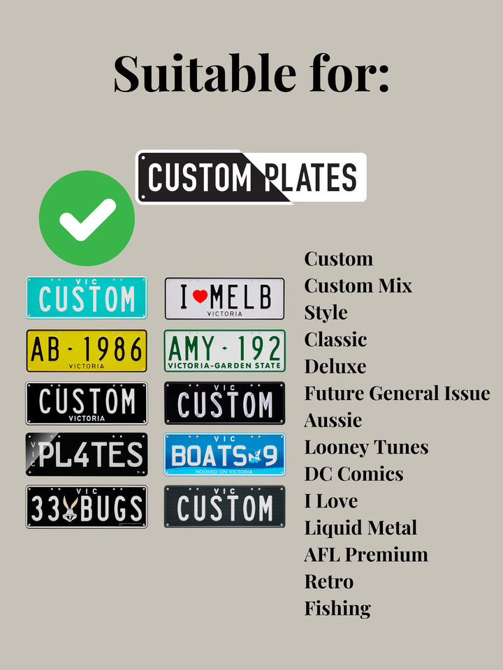 Victoria Regular or Slim Number Plate Bracket / Holder