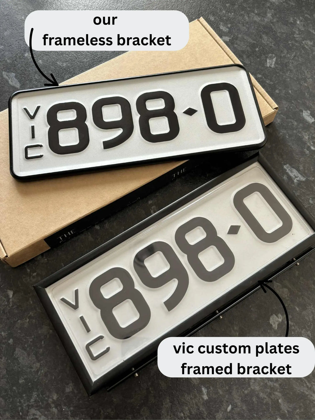 VIC Sleek PlateMate® Signature Number Plate Bracket / Holder